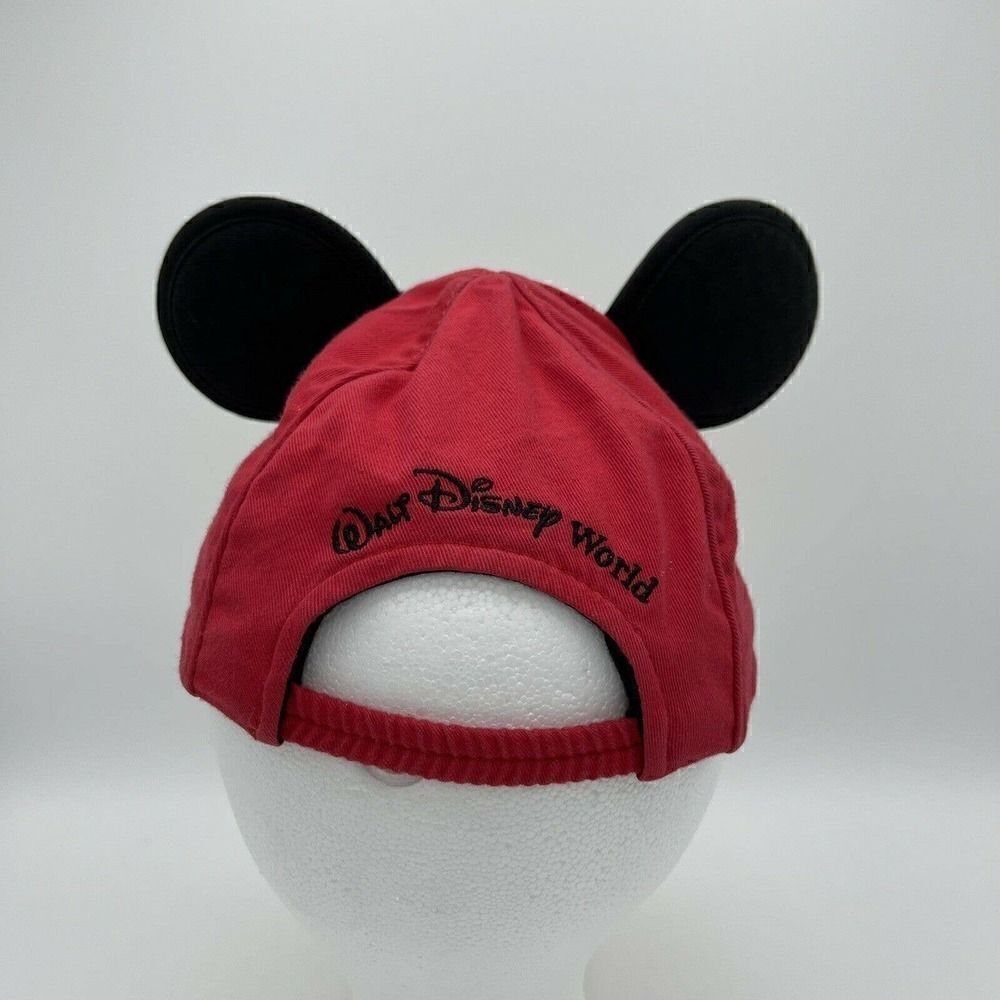 Disney Parks Mickey Mouse Red Hat With Ears Baseball Cap Toddler Embroidered - Picture 3 of 6
